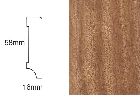 Listwa przypodłogowa fornirowana lakierowana CP58 Sapella (240 cm x 5,8 cm x 1,6 cm)