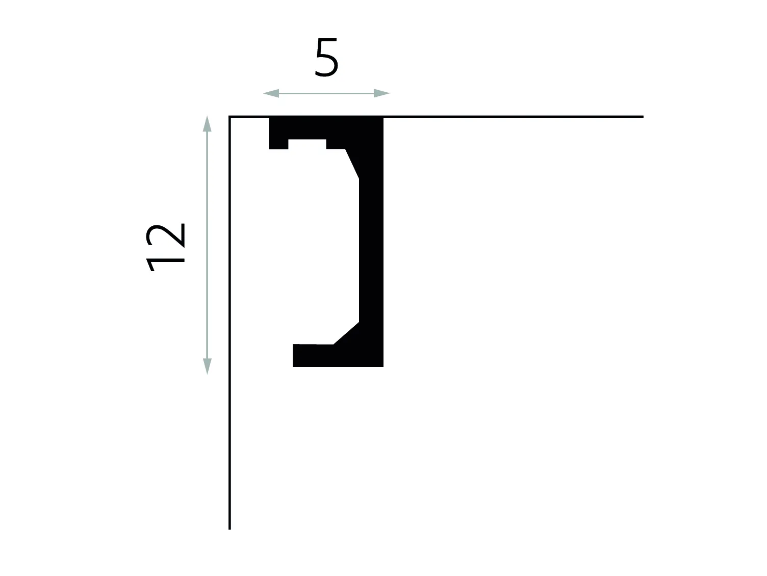 Maskownica karnisza QL046T biała wym. 200 x 5 x 12 cm, z PolyForce
