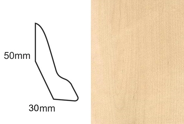 Listwa przypodłogowa fornirowana nielakierowana LP60 (240 cm x 5 cm x 3 cm) klon