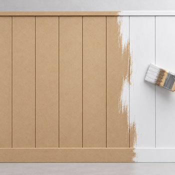 Boazeria ścienna LOFT MDF surowa do malowania - długość 200 cm, wysokość 118 cm