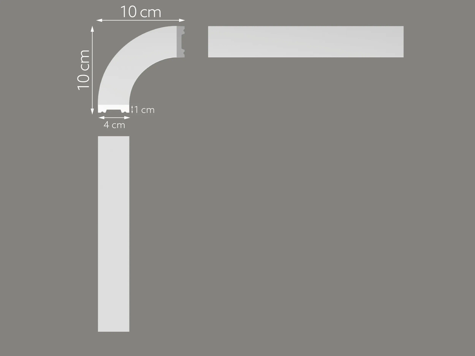 Narożnik do ramki ścienniej MD011-10 biały wym. 10 x 4 x 10 cm, z PolyForce