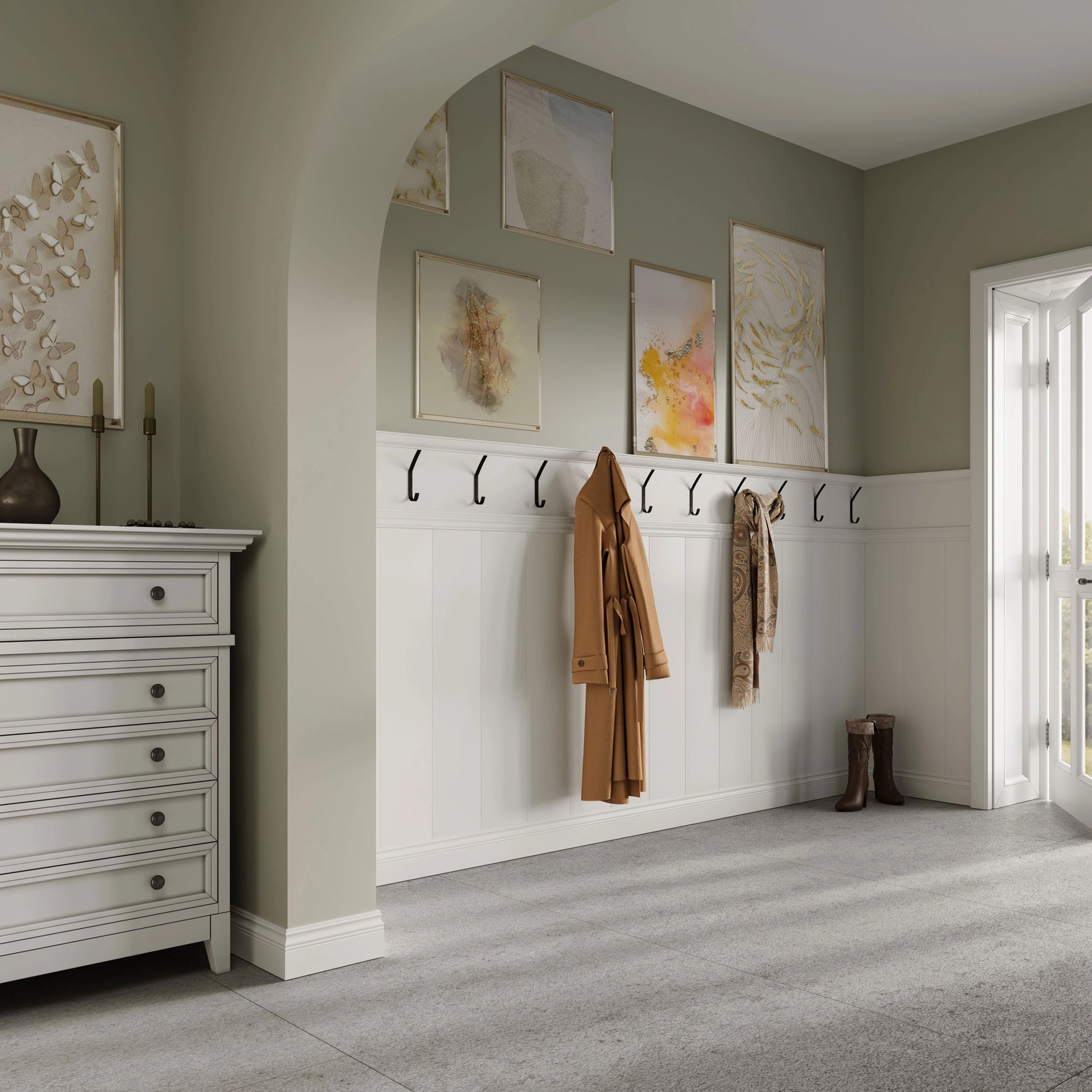 PRÓBKA 20 CM - Listwa boazeryjna ELEGANT XL, boazeria ścienna MDF, Biała