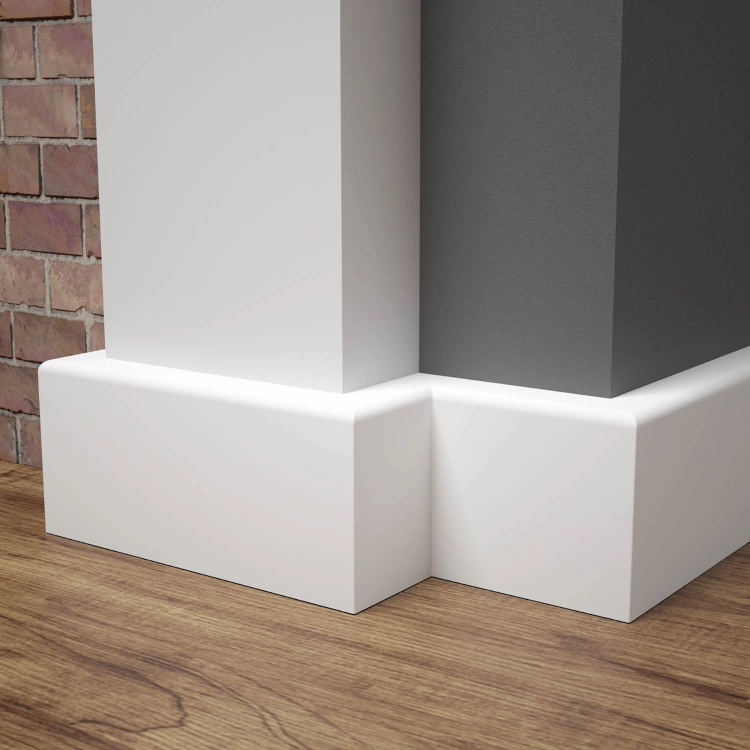 PRÓBKA 20 CM - Listwa przypodłogowa MDF lakierowana biała z wodoodporną powłoką TRIO 6cm