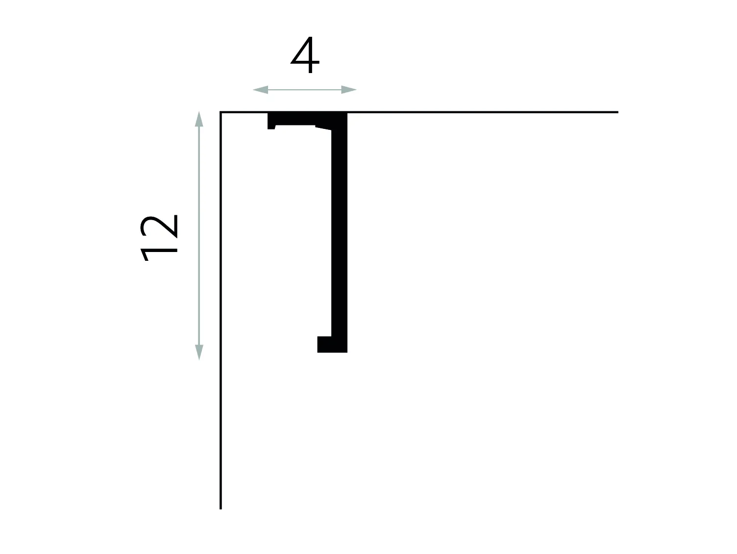 Maskownica karnisza QL035 biała wym. 240 x 4 x 12 cm, z PolyForce