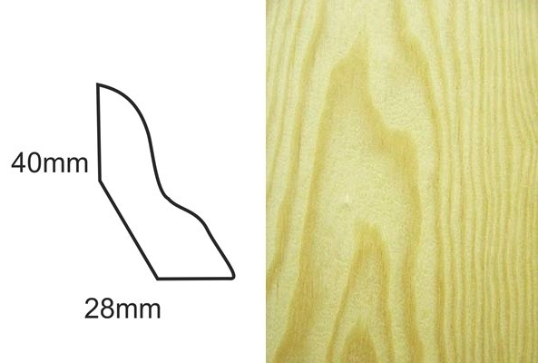 Listwa przypodłogowa fornirowana lakierowana LP50 (230 cm x 4 cm x 2,8 cm) sosna