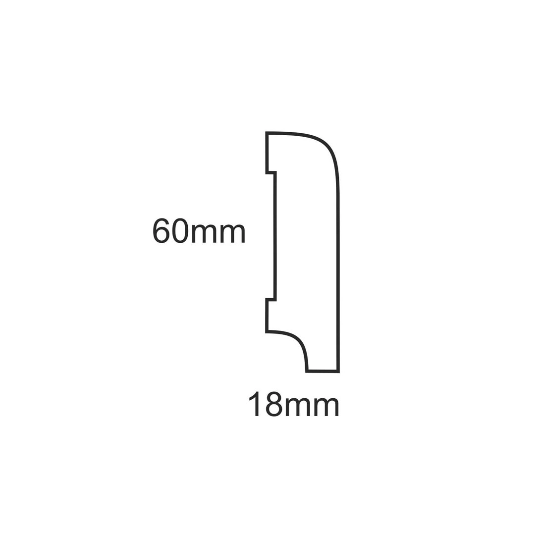 Listwa przypodłogowa drewniana lakierowana Lapis 60 (240 cm x 6 cm x 1,8 cm) iglaste