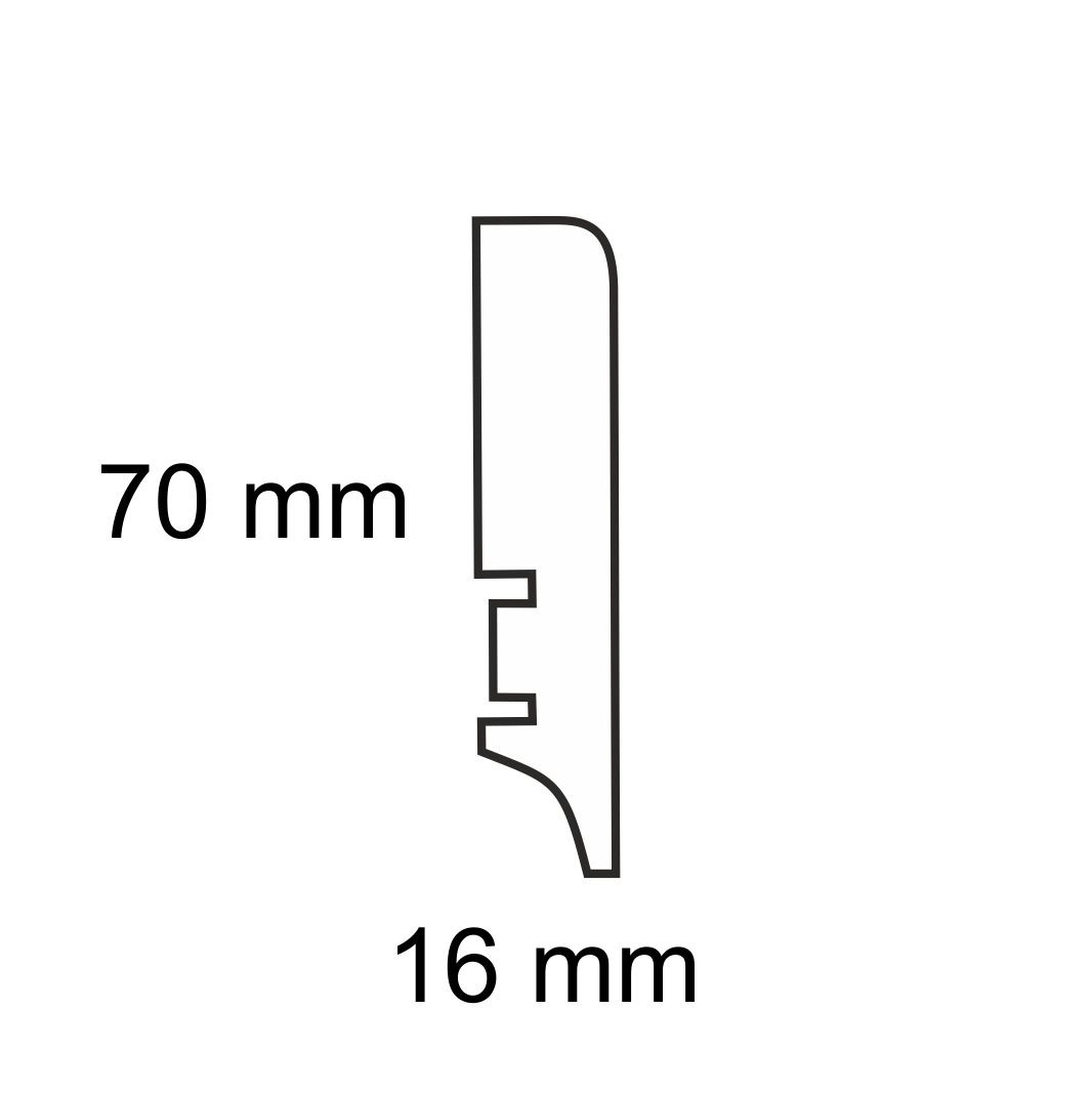 Listwa przypodłogowa drewniana lakierowana PW70 (220 cm x 7 cm x 1,6 cm) iglaste