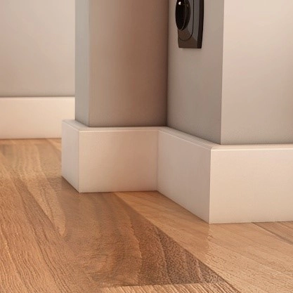 Listwa przypodłogowa MDF wilgocioodporny biała R3 (2050 mm x 80 mm x 12 mm) lakier półmatowy RAL 9003
