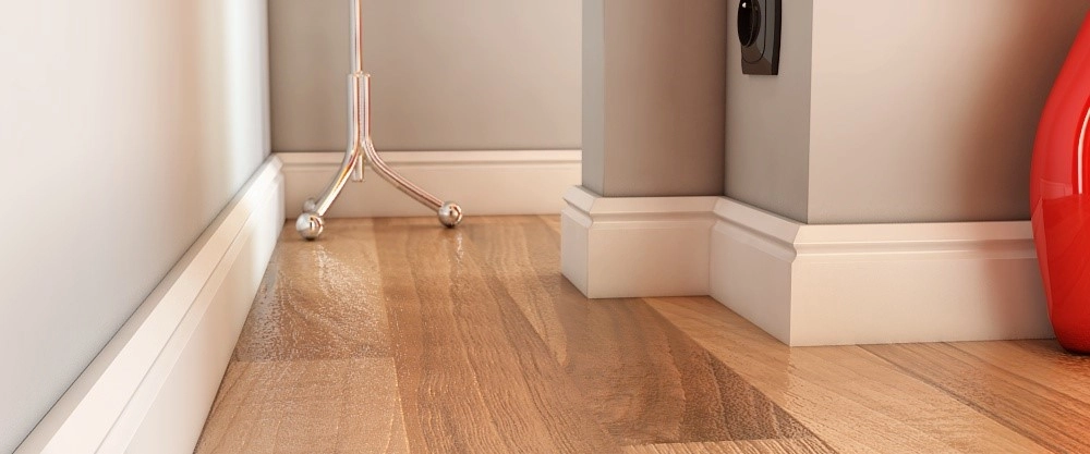 Listwa przypodłogowa MDF Plus Wzór F2 (262 cm x 8 cm x 1,6 cm) biała, wilgocioodporna, lakier półmatowy