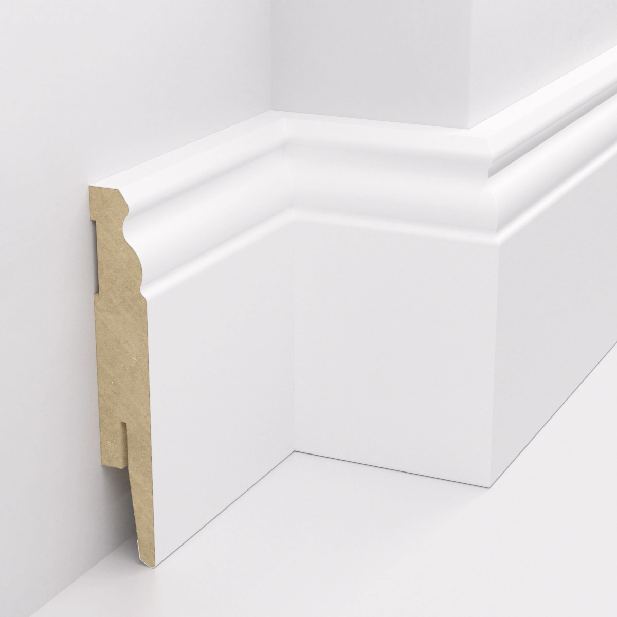 Listwa przypodłogowa MDF - ESTILO 10cm - Biała Premium