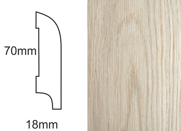 Listwa przypodłogowa fornirowana nielakierowana CP70 R25 (240 cm x 7 cm x 1,8 cm) dąb