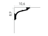 Listwa przysufitowa MD110 biała wym. 200 x 10.6 x 8.9 cm