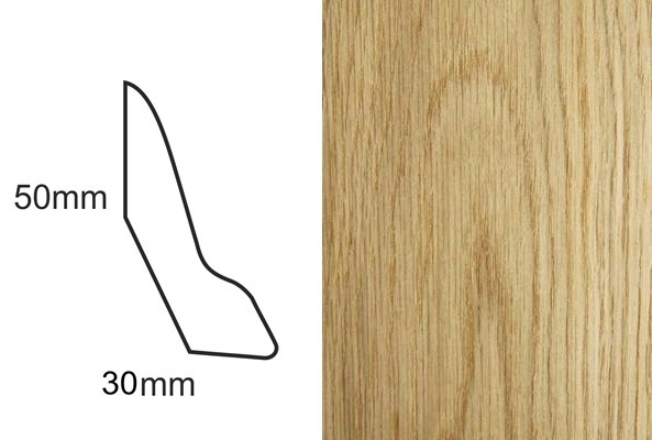 Listwa przypodłogowa fornirowana lakierowana LP60 (240 cm x 5 cm x 3 cm) dąb