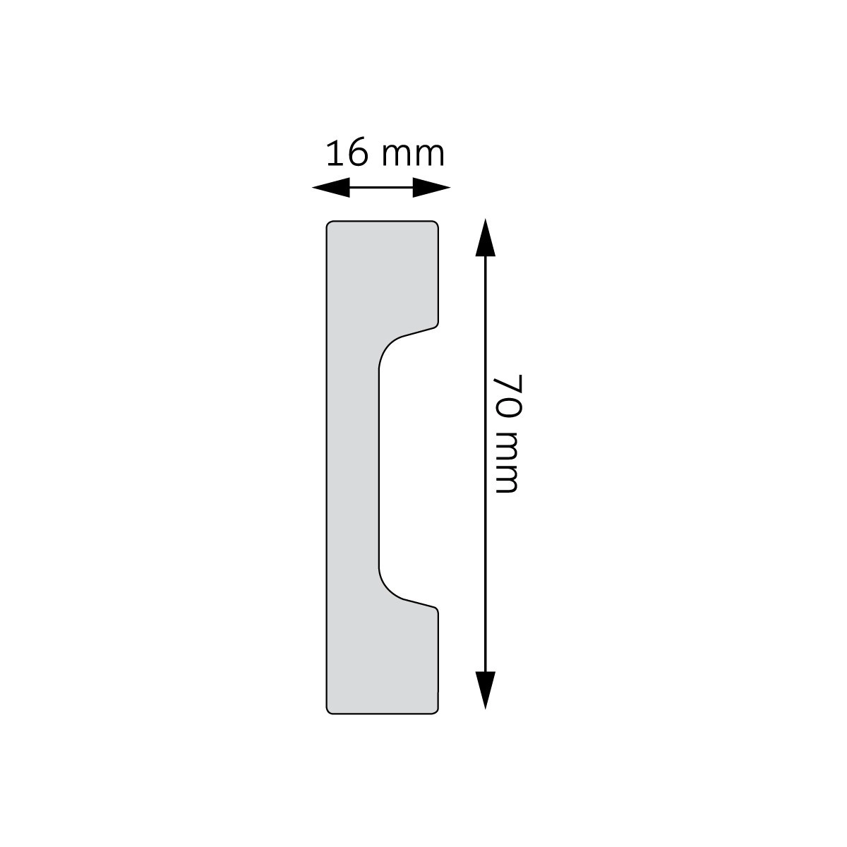 Listwa przypodłogowa, cokół Creativa LPC-23a kolor aluminium 244cm