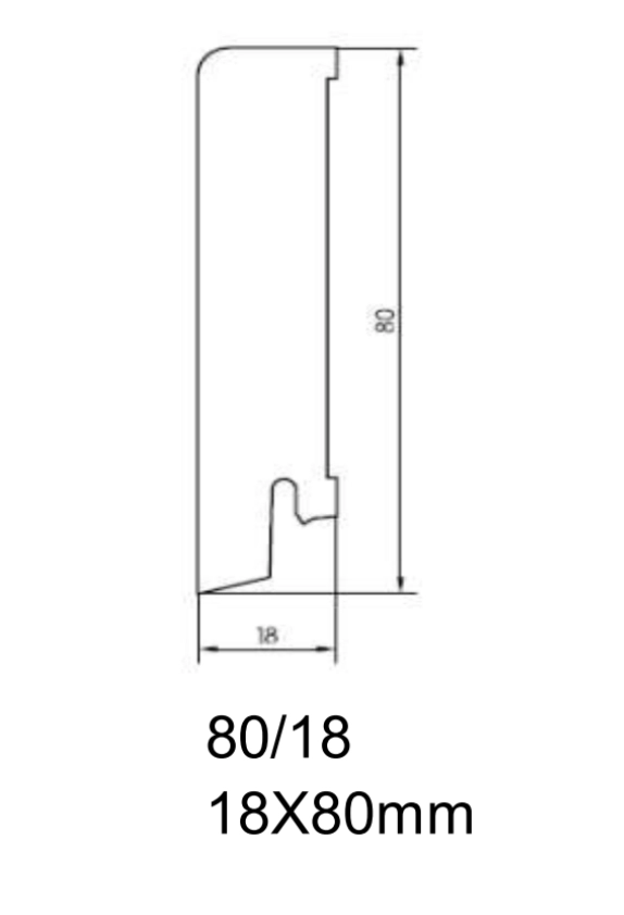 Drewniana listwa przypodłogowa olejowana 80/18 (240 cm x 8 cm x 1,8 cm) Dąb Szczotka Olej