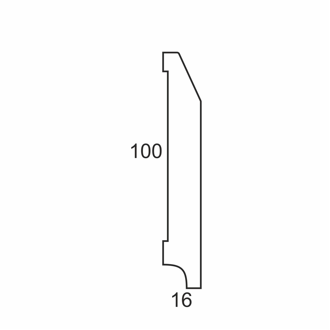 Cokół biały MDF PLUS 100x16x2620 RS