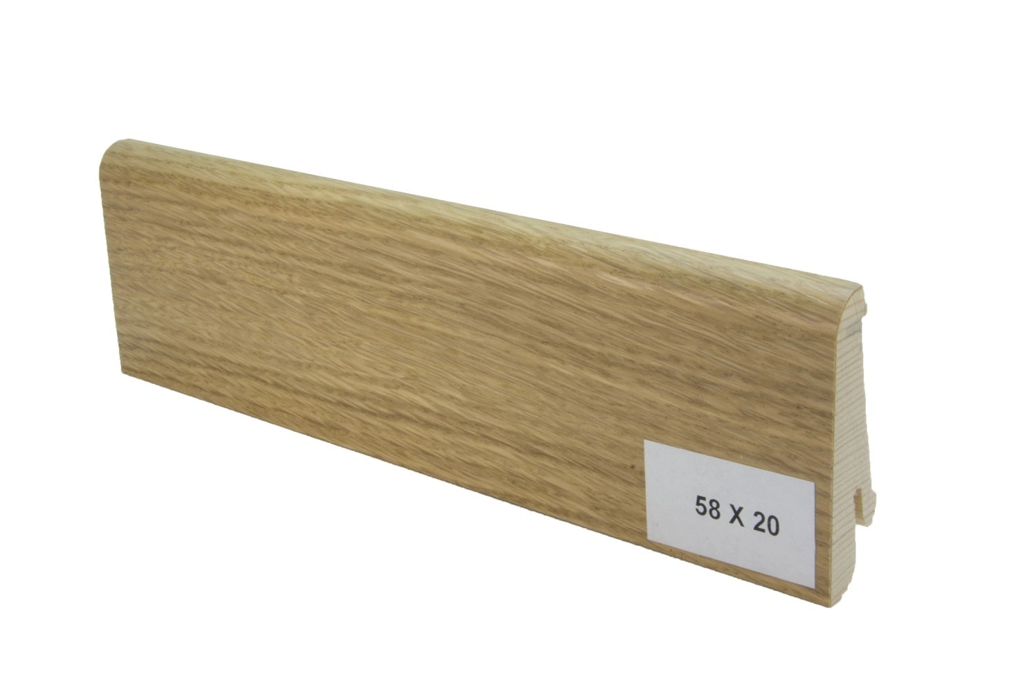 Drewniana listwa przypodłogowa lakierowana 58/20  (240 cm x 5,8 cm x 2 cm) DĄB EUROPEJSKI