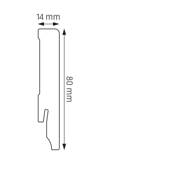 Listwa przypodłogowa LPCD-51-RAL 9005 czarna laminat Creativa
