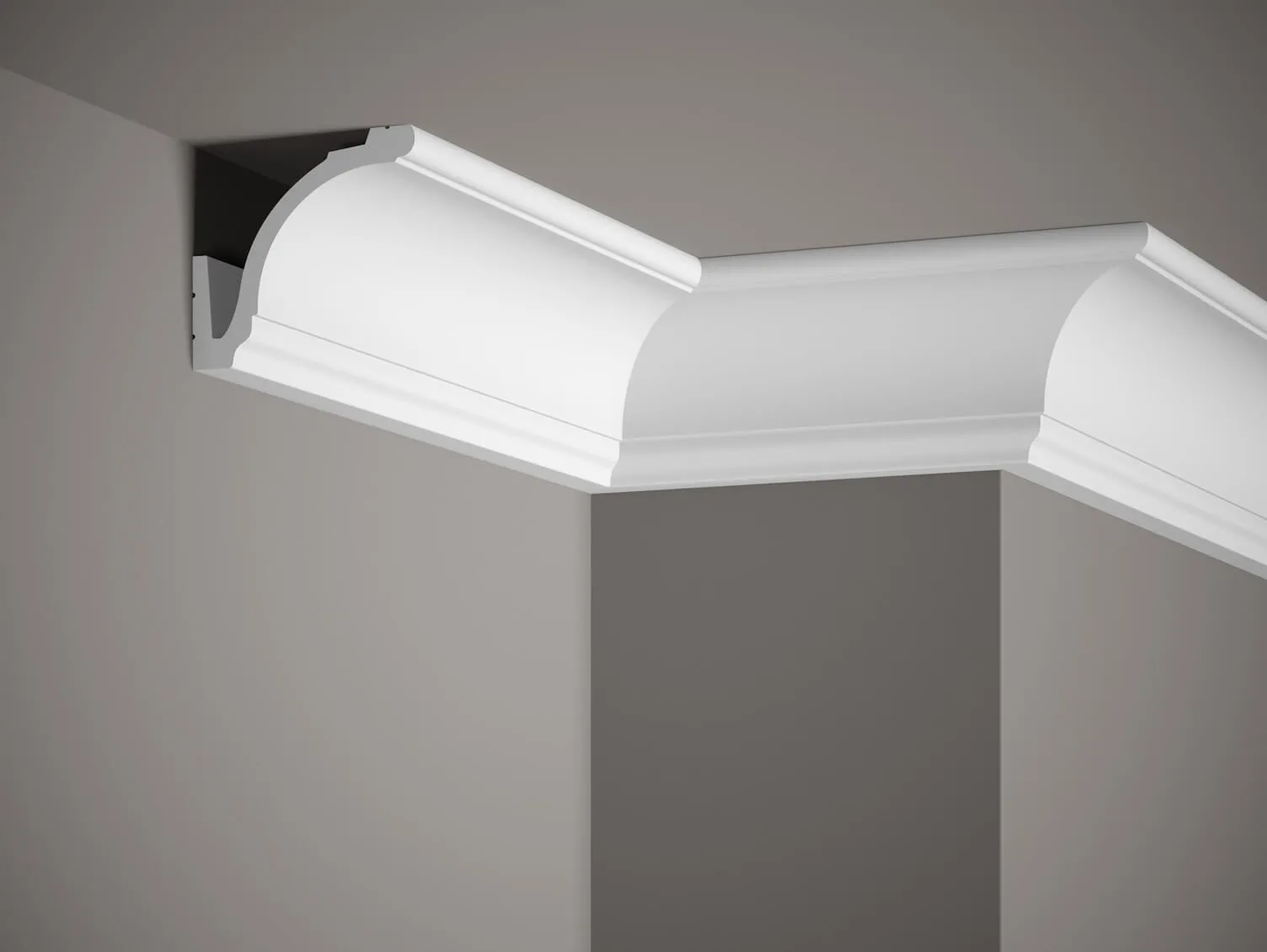 Listwa sufitowa wielofunkcyjna MD161 biała wym. 200 x 9.2 x 8.3 cm, z PolyForce