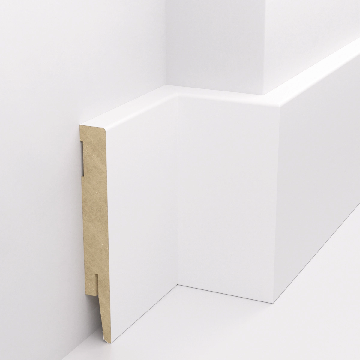Listwa przypodłogowa MDF - PRIMA 12cm - Biała Premium