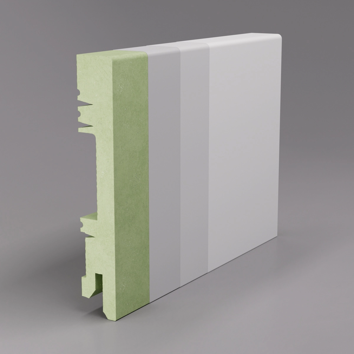 PRÓBKA 20 CM - Listwa przypodłogowa lakierowana biała, MDF wilgocioodporny, DUO 10cm