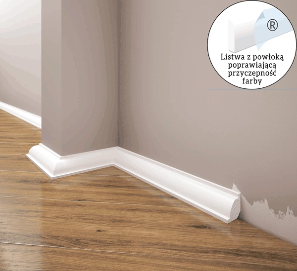 Listwa przypodłogowa, ćwierćwałek Creativa LPC-01 244cm