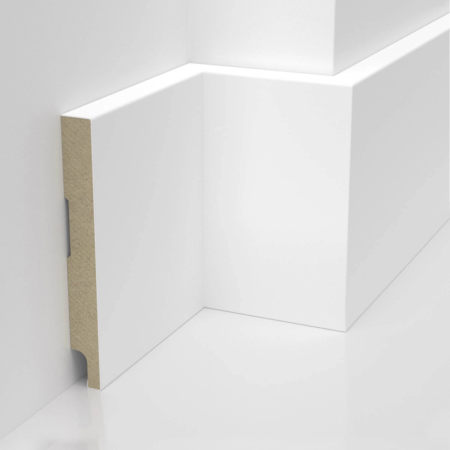 PRÓBKA 20 CM - Listwa przypodłogowa MDF lakierowana biała z wodoodporną powłoką PRIMA SLIM 10cm