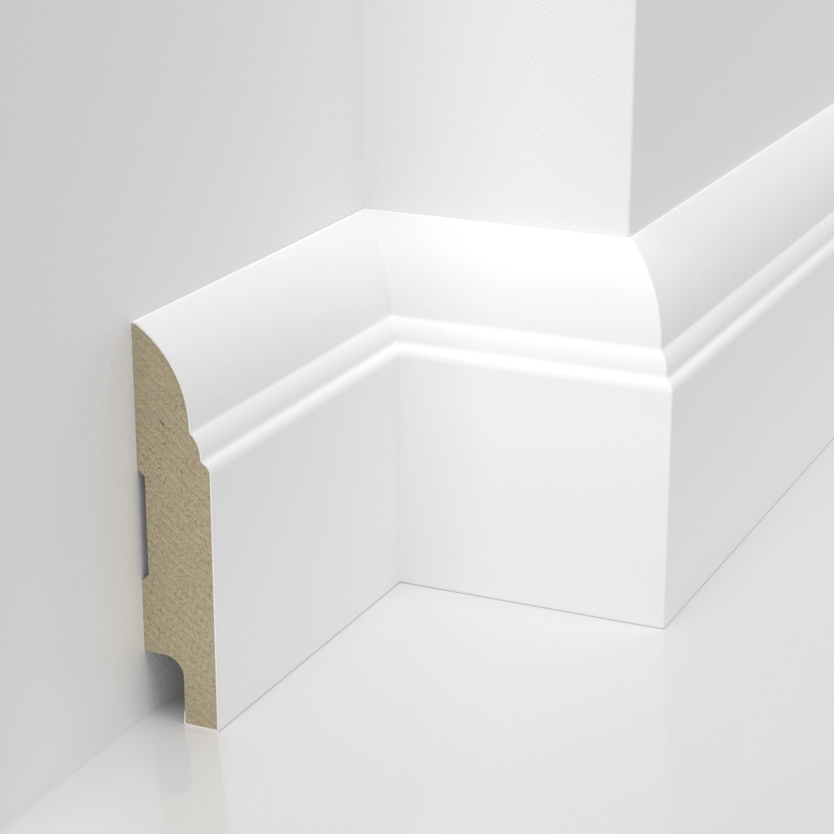 Listwa przypodłogowa MDF lakierowana biała z wodoodporną powłoką BELLA 8cm