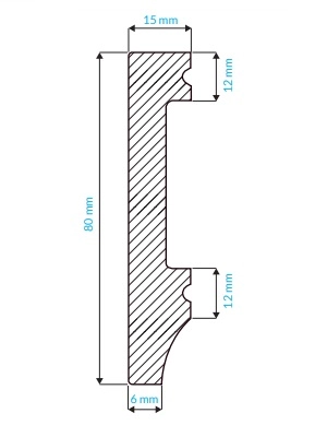 Listwa przypodłogowa Krome P8015 biała (240 cm x 8 cm x 1,5 cm) wysokogęstościowy polistyren pokryty polimerem