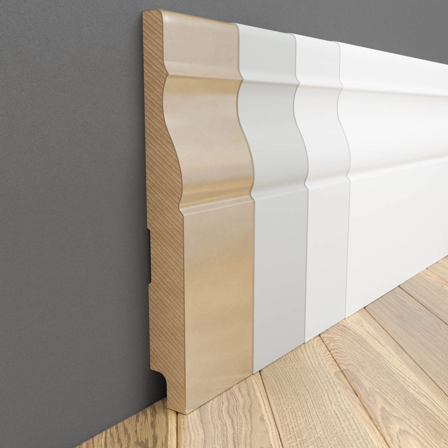 Listwa przypodłogowa MDF lakierowana biała z wodoodporną powłoką BONITA 15cm