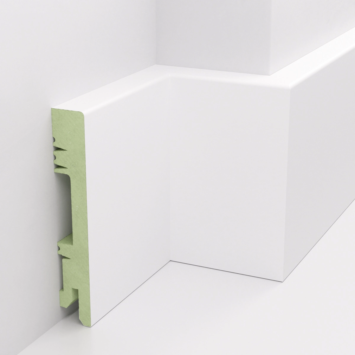 Listwa przypodłogowa lakierowana biała, MDF wilgocioodporny, DUO 10cm