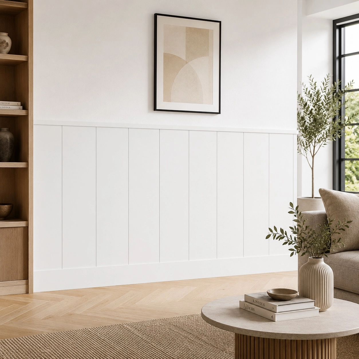 Boazeria ścienna LOFT MDF surowa do malowania - długość 200 cm, wysokość 118 cm