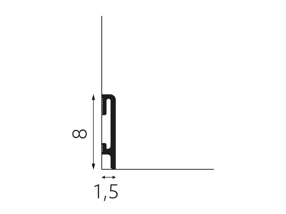 Listwa przypodłogowa Premium Floor Durofit PF080G szara 8 cm