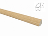 Ćwierćwałek drewniany wypukły 14x14 mm - dąb europejski lakierowany