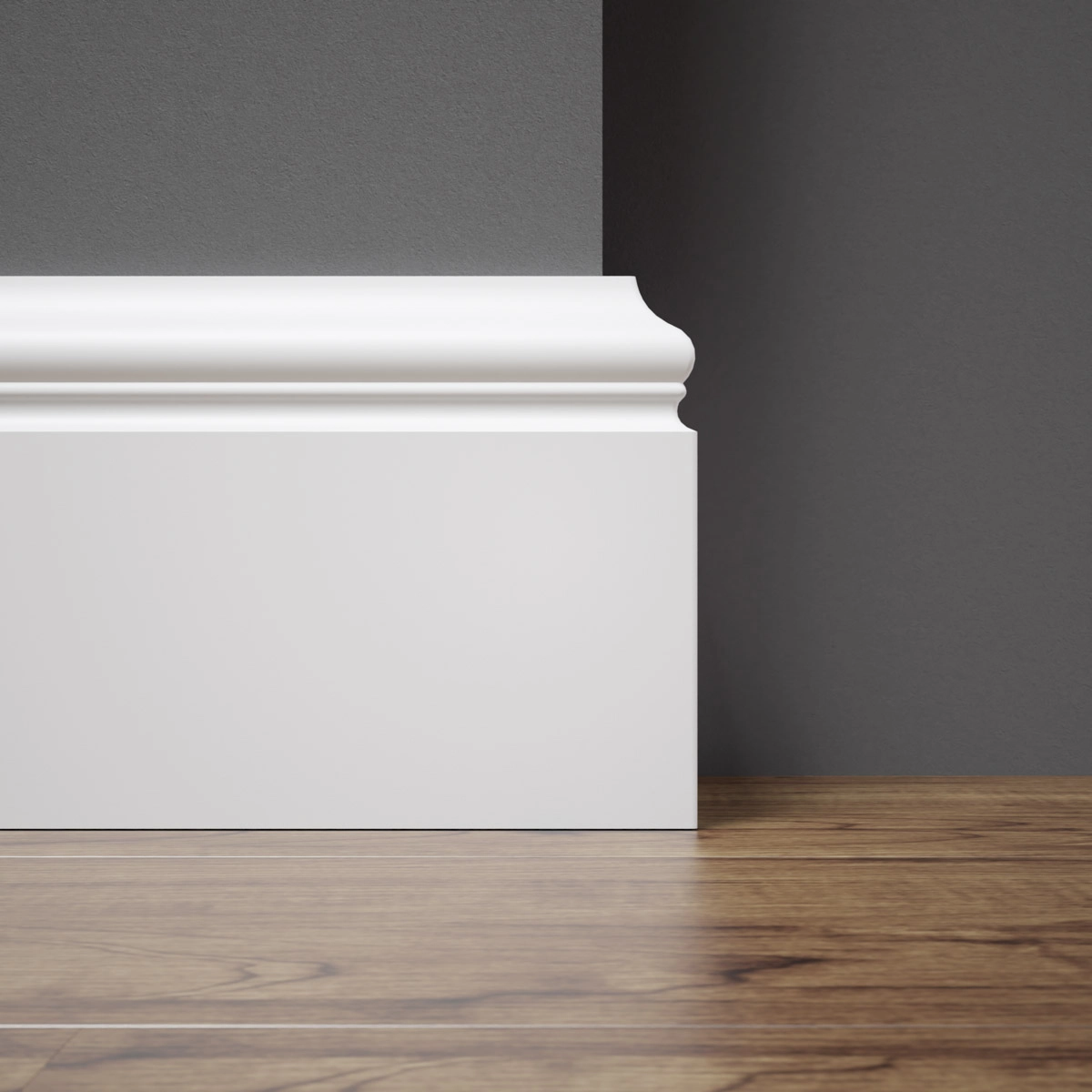 Listwa przypodłogowa MDF lakierowana biała wilgocioodporna FOGE LB3 - 10cm