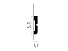 Listwa ścienna MDD414 biała wym. 200 x 1.1 x 5.1 cm, z ProFoam