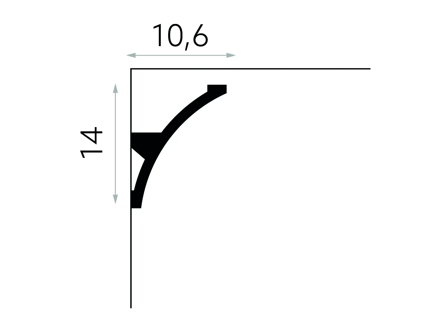 Listwa oświetleniowa sufitowa MDB101 biała wym. 200 x 10.6 x 14 cm, z ProFoam