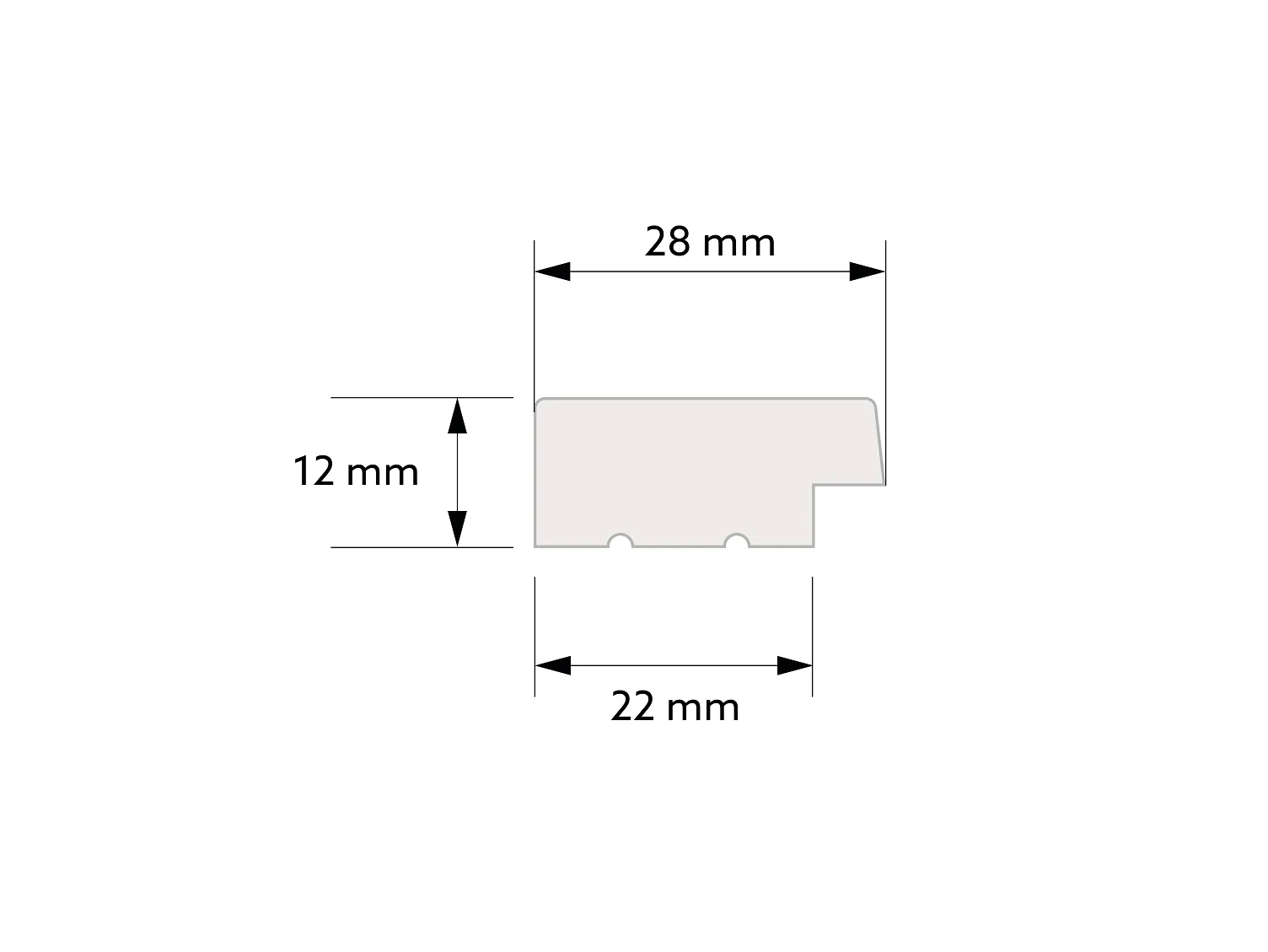 Lamela ścienna lewe zakończenie L0204LT kolor ciemny dąb wym. 200 x 1.2 x 2.8 cm, z PolyForce
