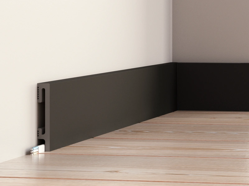 Listwa przypodłogowa Premium Floor Durofit PF081B czarna 8 cm