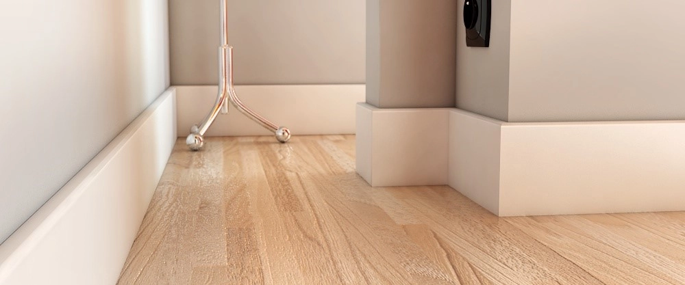 Listwa przypodłogowa MDF Plus wilgocioodporna biała R3 (244 cm x 10 cm x 1,2 cm) lakier półmatowy RAL 9003