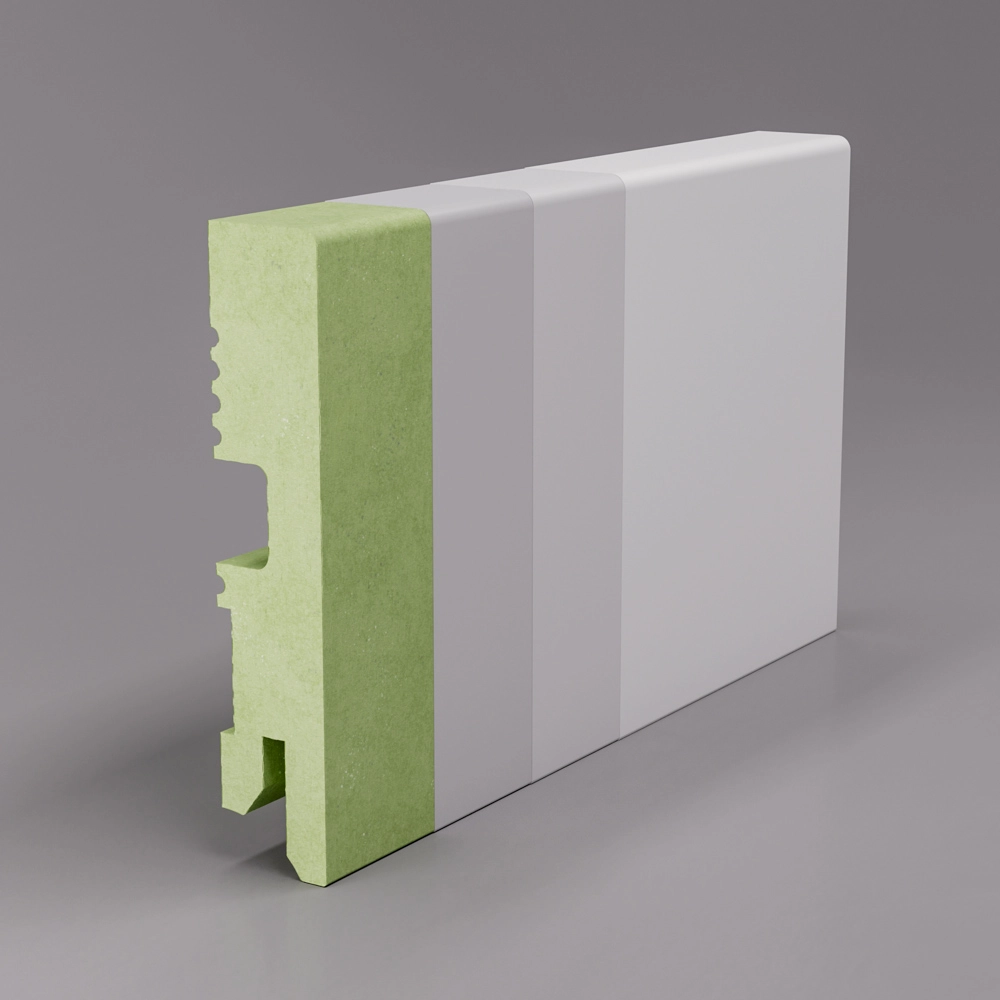 Listwa przypodłogowa lakierowana biała, MDF wilgocioodporny, DUO 8cm
