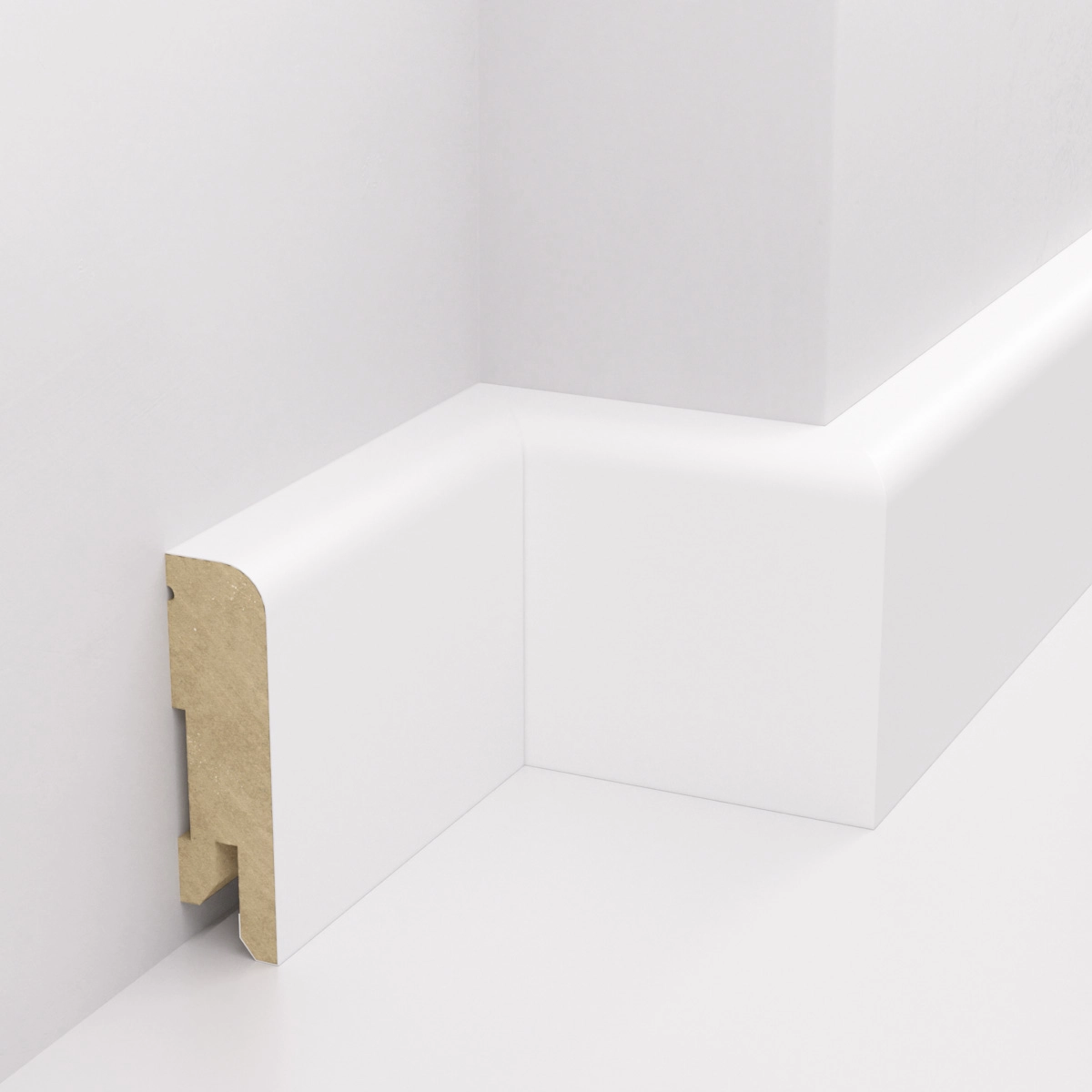 Listwa przypodłogowa MDF lakierowana biała FOGE LB1 - 6cm