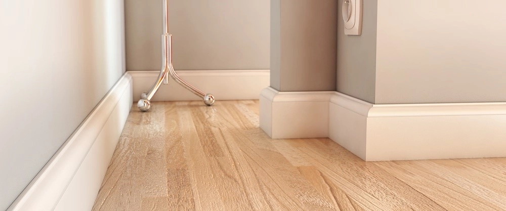 Listwa przypodłogowa MDF PLUS wilgocioodporna biała RF (262 cm x 8 cm x 1,8 cm) lakier półmatowy RAL 9003