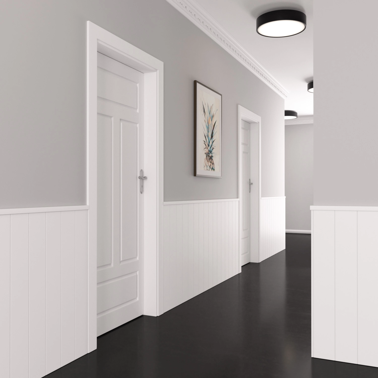 Nowoczesna boazeria ścienna MDF lakierowana - wym. 200 x 102 cm - Pure Slim