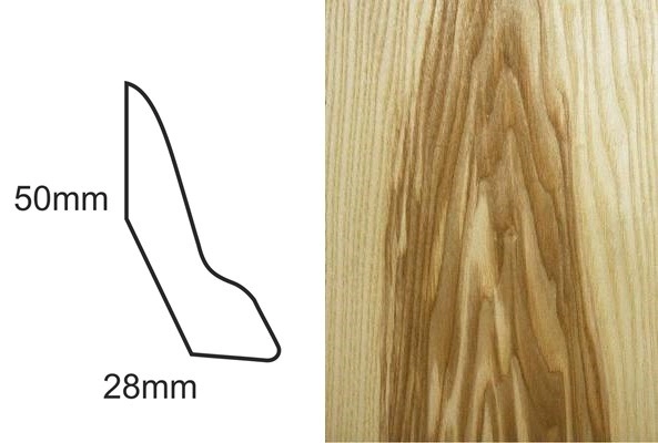 Listwa przypodłogowa fornirowana lakierowana LP60 (240 cm x 5 cm x 3 cm) jesion ciemny