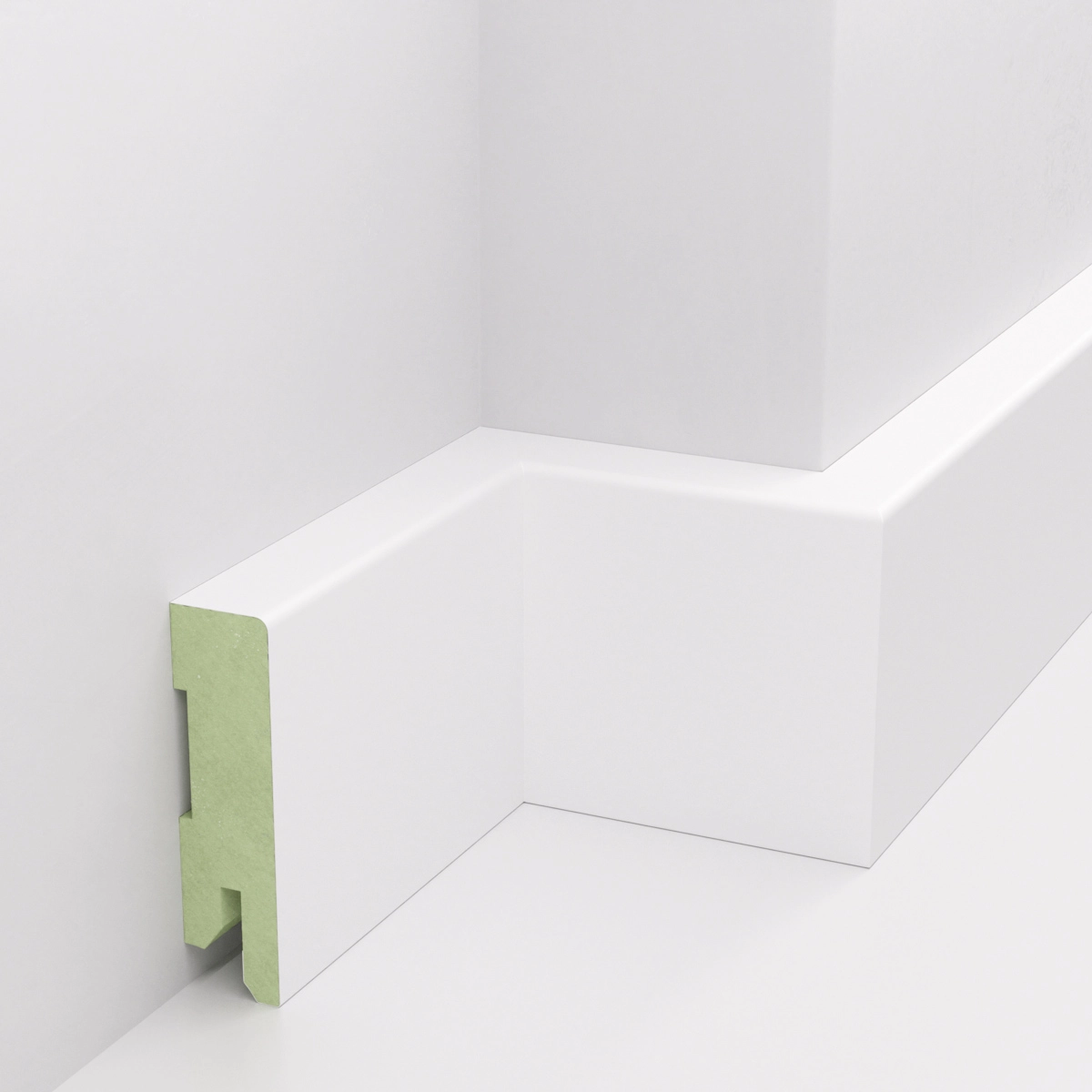 Listwa przypodłogowa lakierowana biała, MDF wilgocioodporny, DUO 6cm