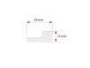 Prawe zakończenie lameli białej L0101RT wym. 200 x 1.2 x 2.9 cm, z PolyForce