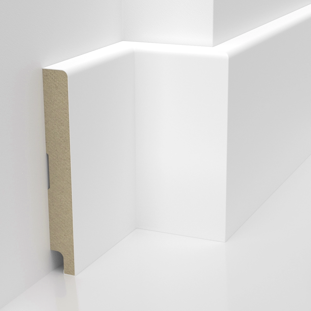 Listwa przypodłogowa MDF lakierowana biała z wodoodporną powłoką TRIO 12cm