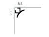Listwa sufitowa QL002 biała wym. 200 x 8.5 x 8.5 cm, z PolyForce