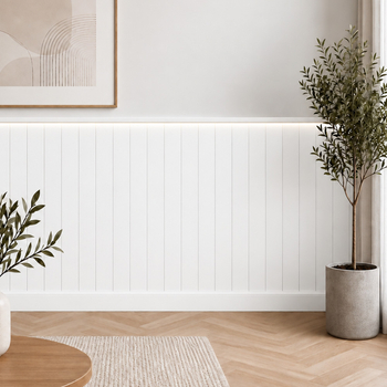 Boazeria ścienna LED - długość 200 cm, wysokość 114,5 cm - zestaw listew MDF